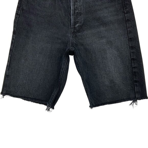 AGOLDE Denim 90's Shorts 24 Fallen Charcoal Wash Cutoffs High Rise - Picture 9 of 12